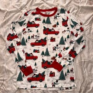 Place Red and White Holiday Pajama‎ Top